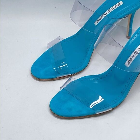 Manolo Blahnik Scolto 90MM PVC Mules size 38 - Picture 8 of 13